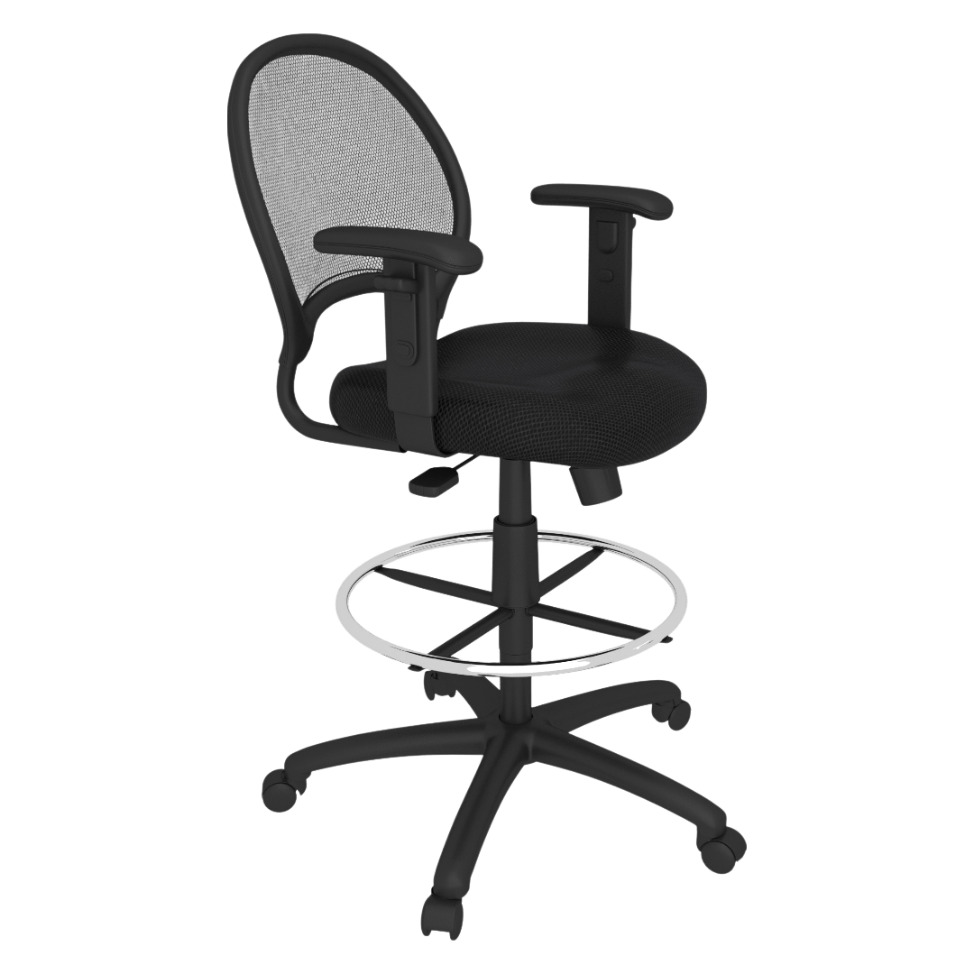 Boss Mesh Drafting Stool W/ Adjustable Arms