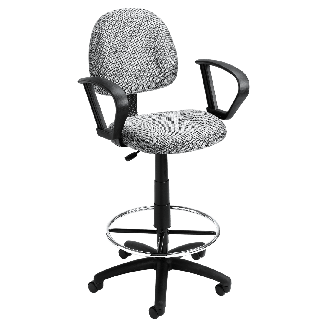 Boss Drafting Stool (B315-Gy) W/Footring And Loop Arms