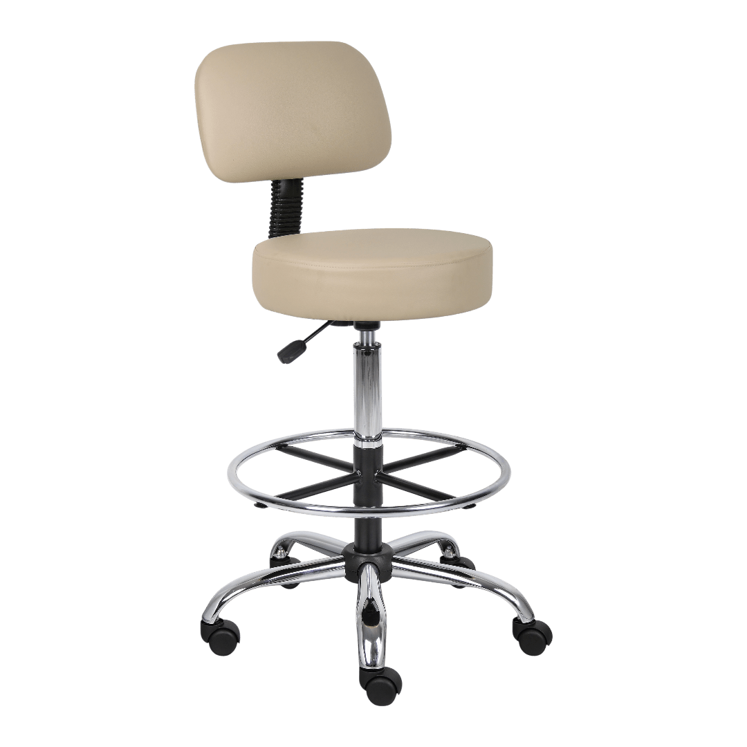 Boss Caressoft Medical/Drafting Stool W/ Back Cushion