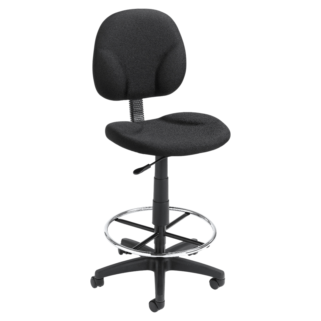 Boss Black Fabric Drafting Stools W/Footring
