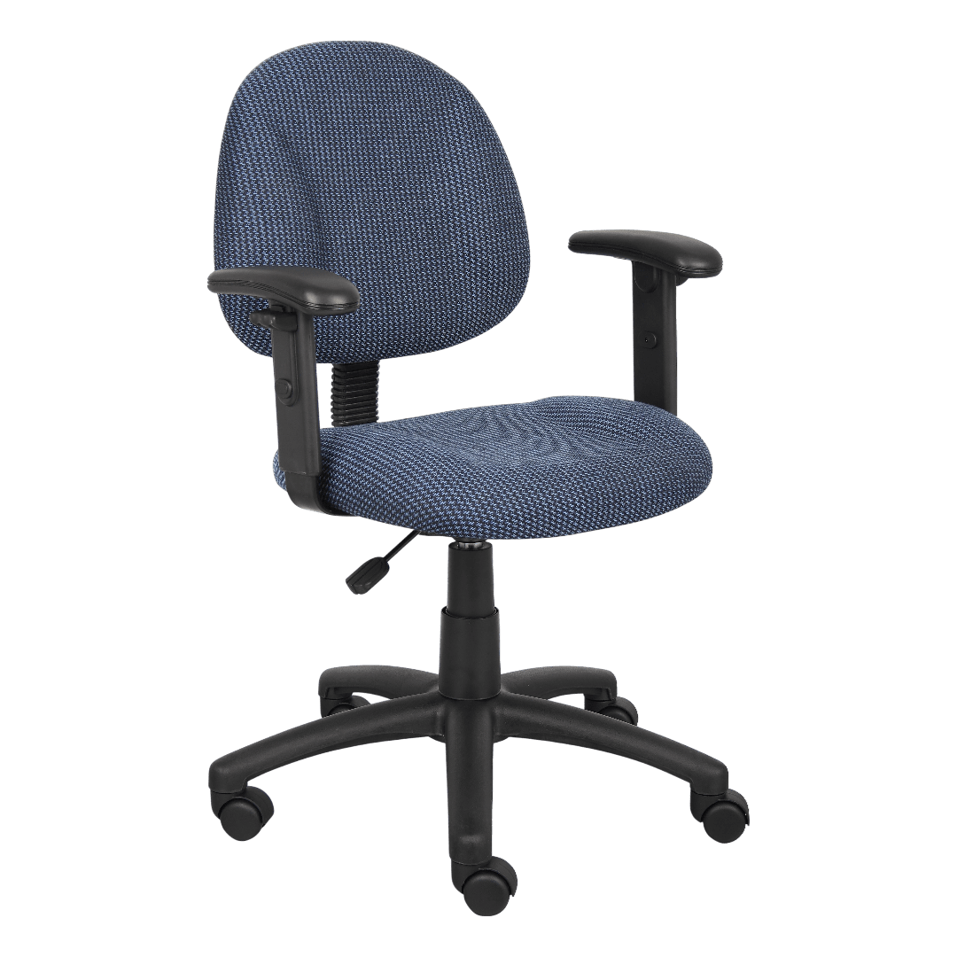 Boss Blue  Deluxe Posture Chair W/ Adjustable Arms