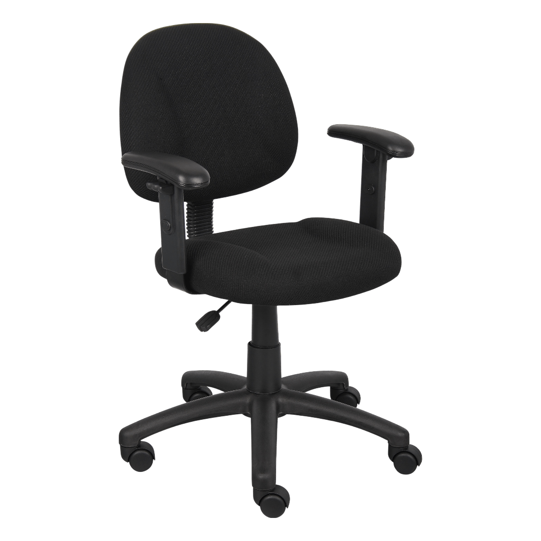 Boss Black  Deluxe Posture Chair W/ Adjustable Arms