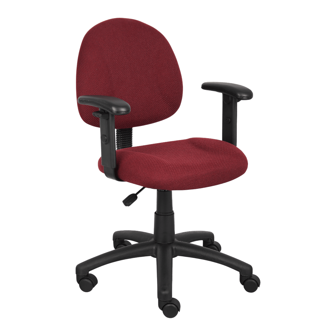 Boss Burgundy  Deluxe Posture Chair W/ Adjustable Arms