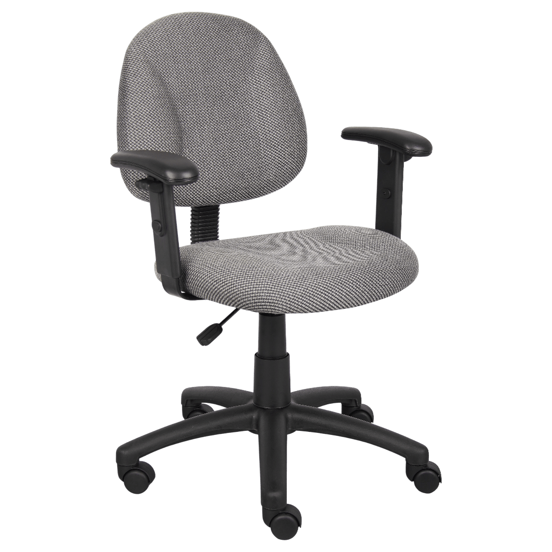 Boss Grey  Deluxe Posture Chair W/ Adjustable Arms