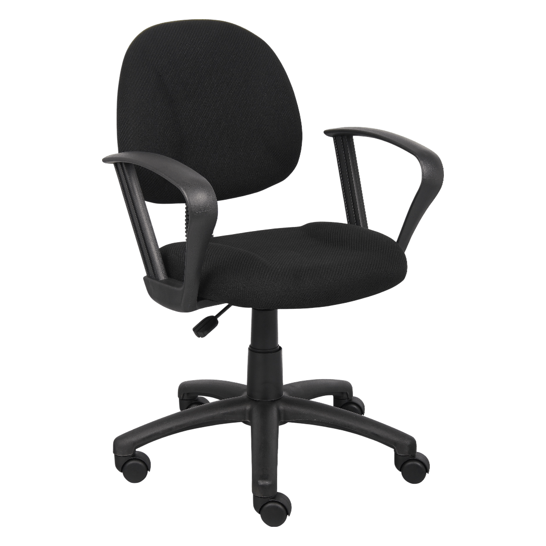 Boss Black  Deluxe Posture Chair W/ Loop Arms