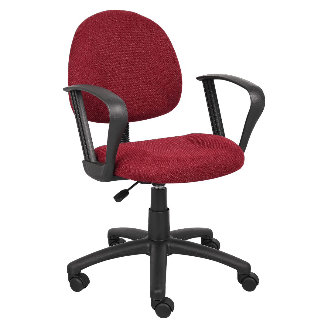 Boss Burgundy  Deluxe Posture Chair W/ Loop Arms