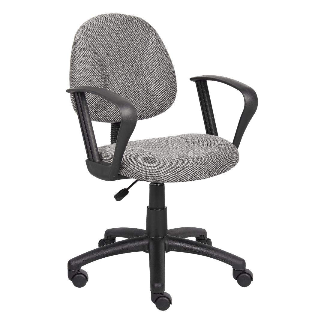 Boss Grey  Deluxe Posture Chair W/ Loop Arms
