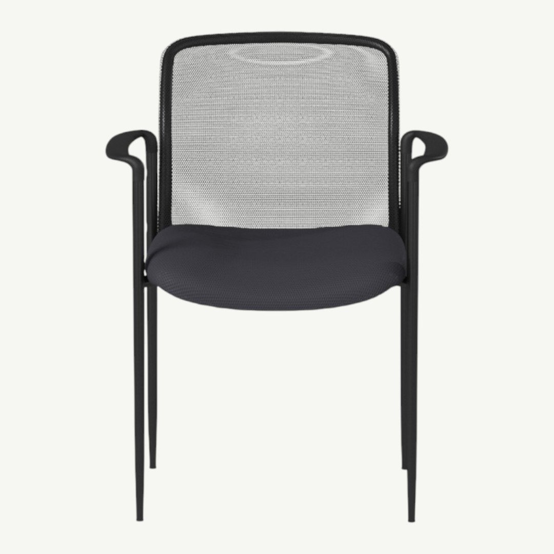 Boss Stackable Mesh Guest Chair – black
