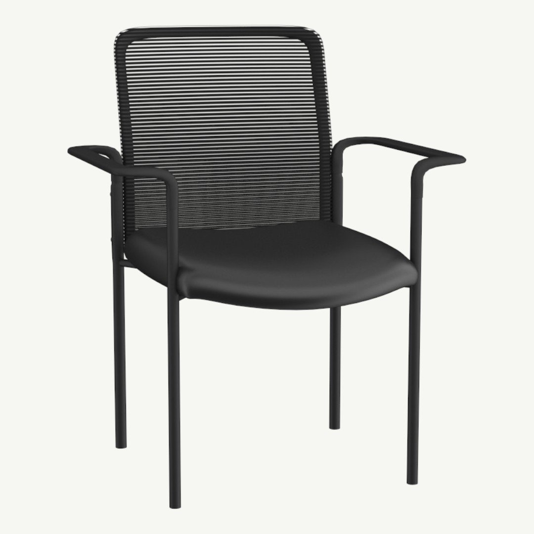 Boss Stackable Mesh Guest Chair – black