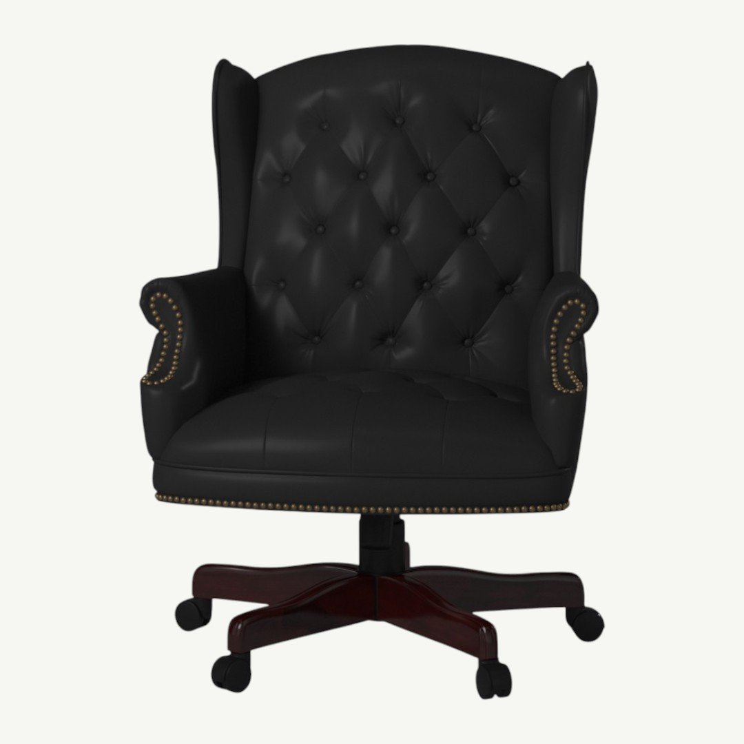 Boss Wingback Traditional Guest Chair In Black