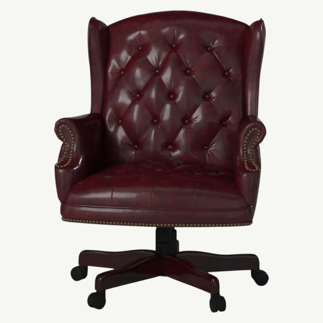 Boss Wingback Traditional Chair In Burgundy