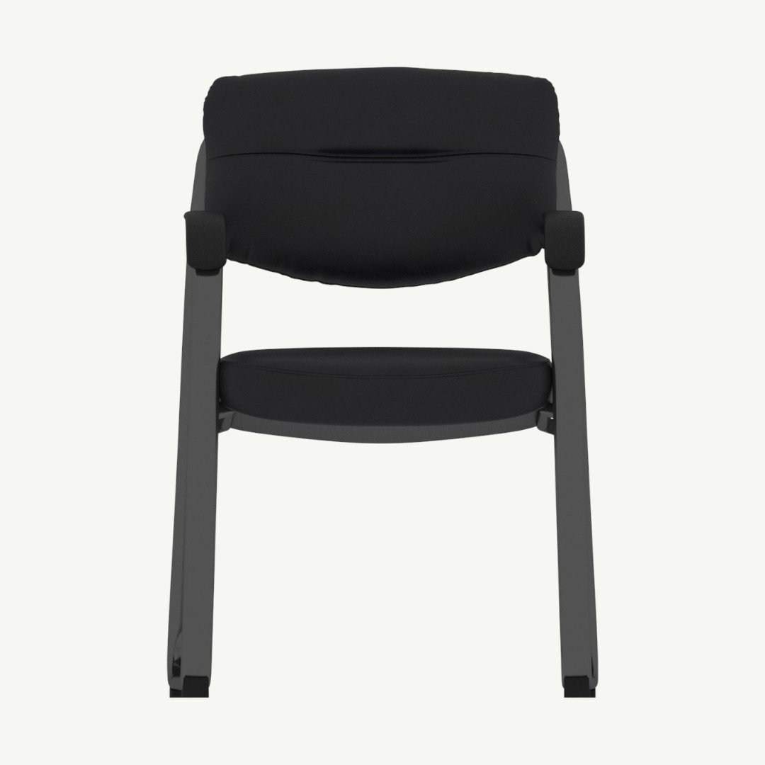 Boss Leather Sled Base Side Chair W/ Arms - Image 2