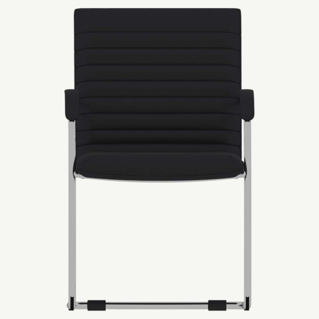Boss Chrome Frame, Black Vinyl Side Chair, 2 pack - Image 7