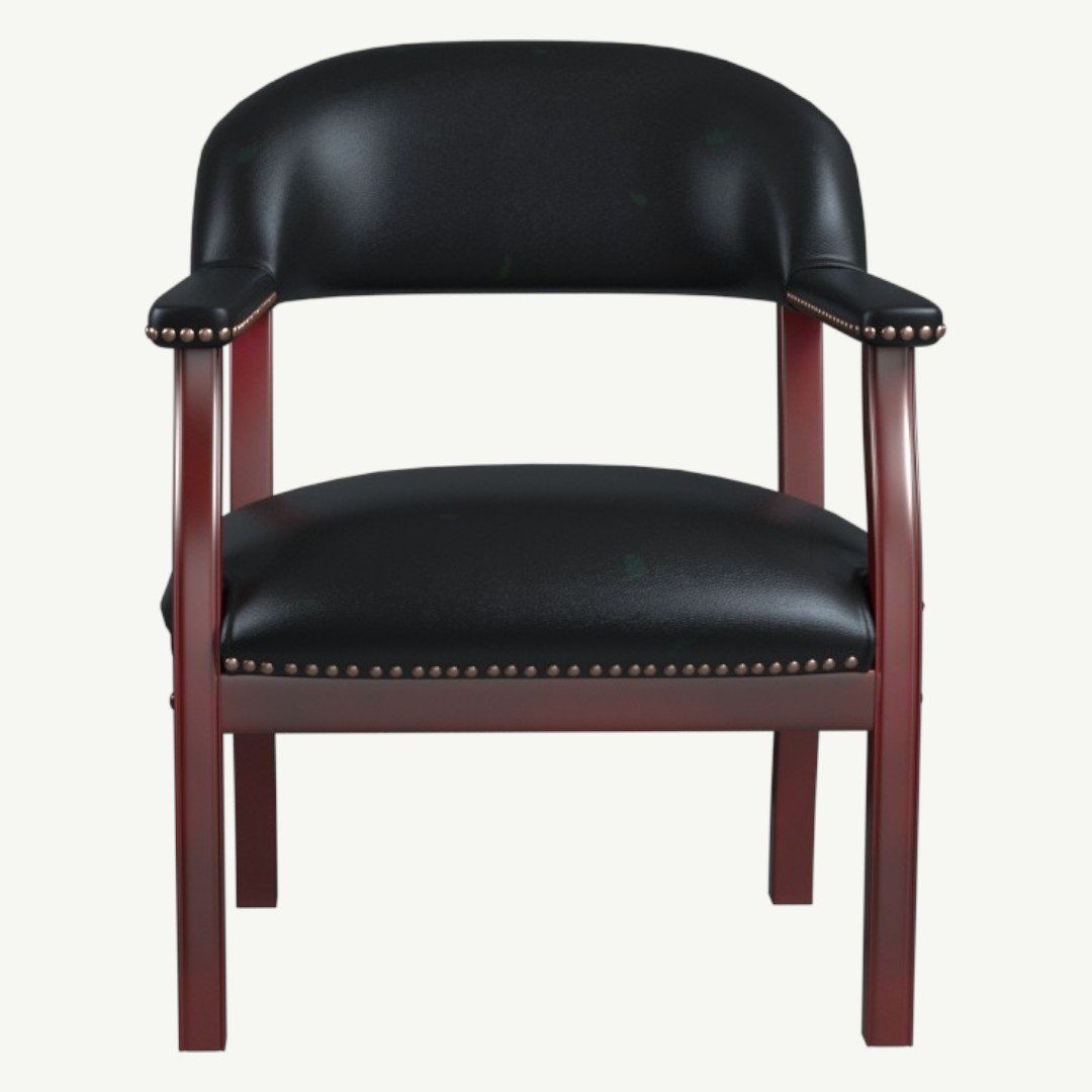 Boss Captain's guest, accent or dining chair in Black Vinyl