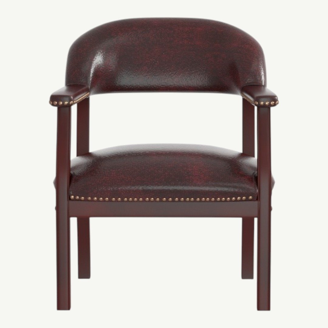 Boss Modern Captain's guest, accent or dining chair in Slate Grade Commercial Grade Linen With Casters