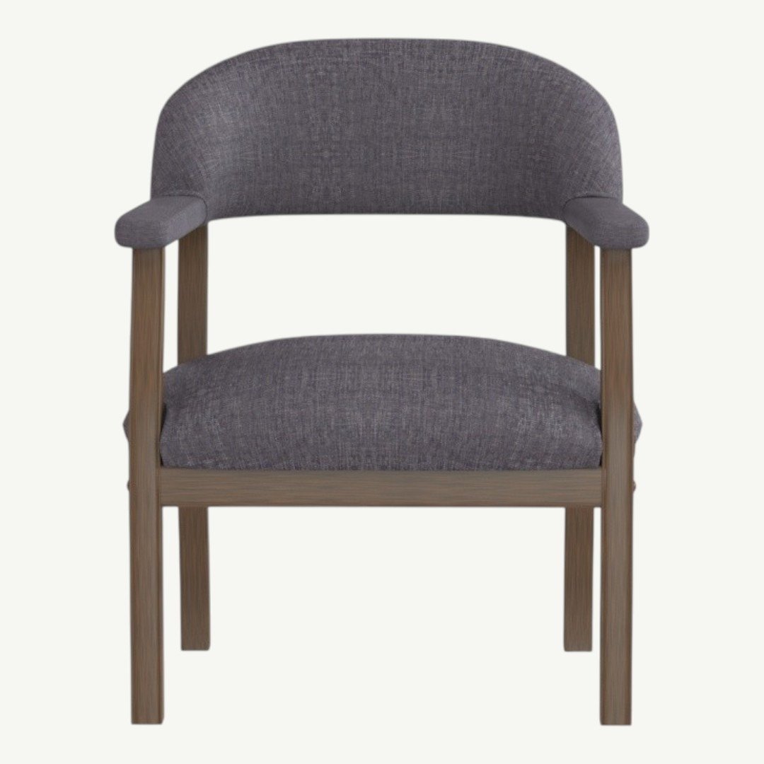 Boss Modern Captain's guest, accent or dining chair in Slate Grade Commercial Grade Linen