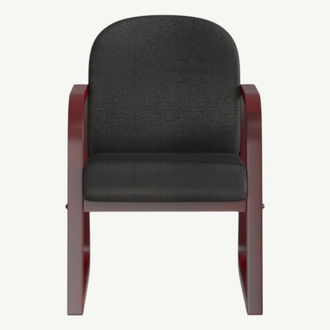 Boss Mahogany Frame guest, accent or dining chair In Black Fabric