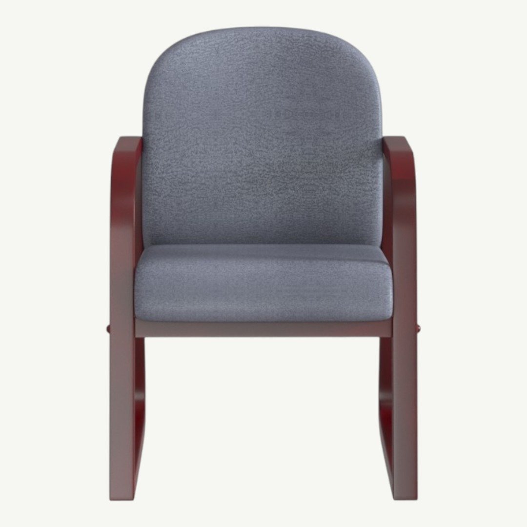 Boss Mahogany Frame guest, accent or dining chair in Grey Fabric