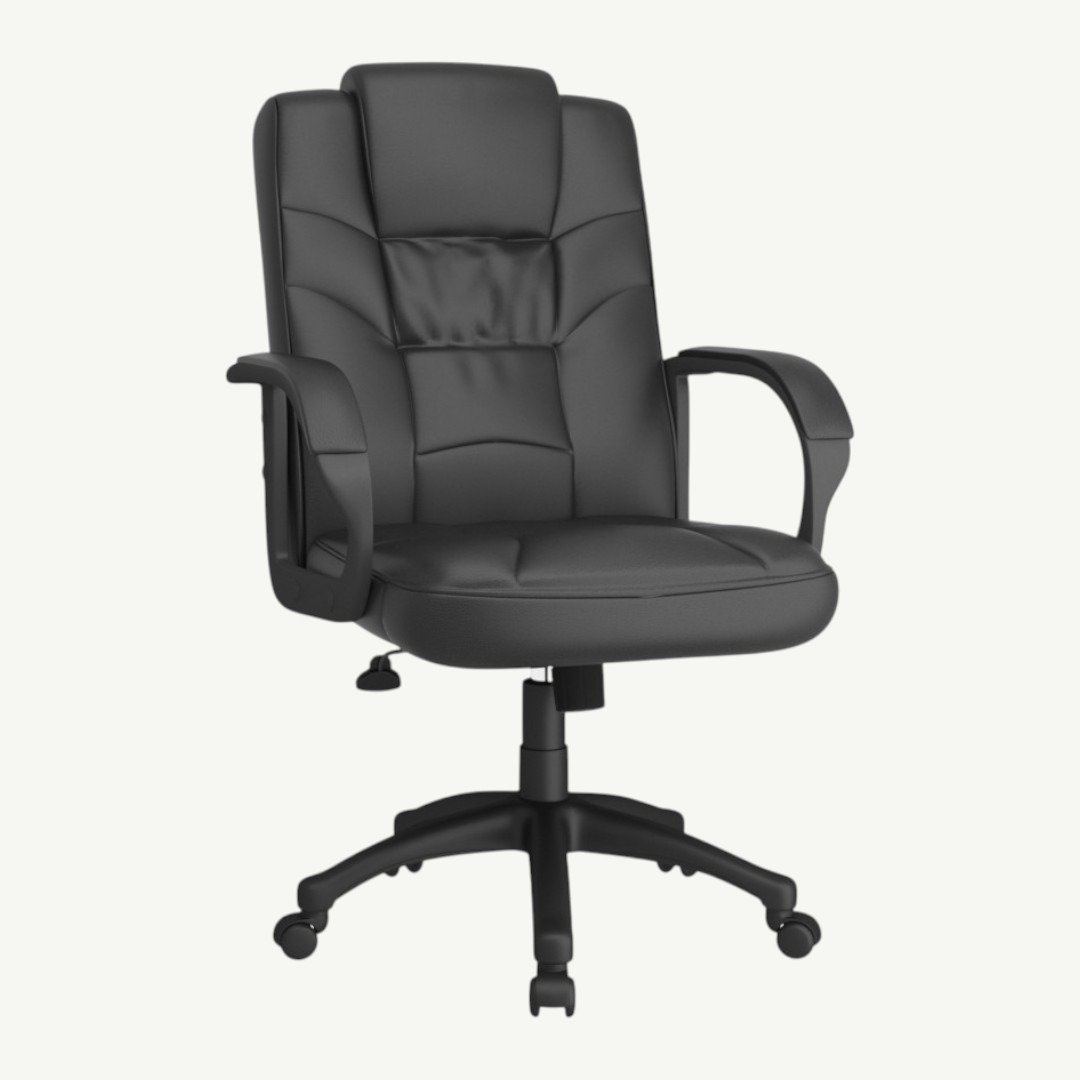 Boss Executive Leather Plus Chair W/Padded Arm