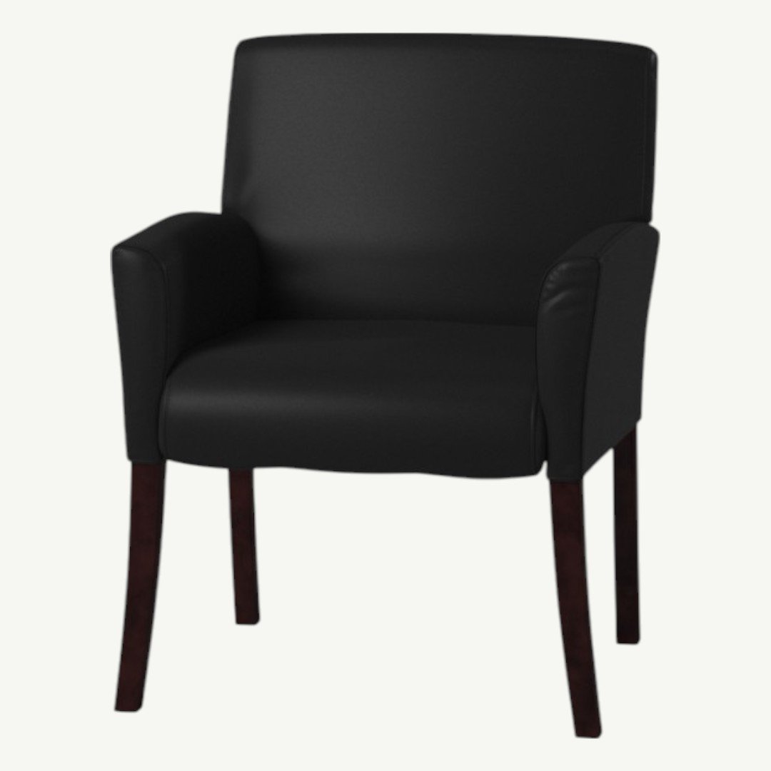 Boss Box Arm guest, accent or dining chair W/Mahogany Finish - Image 2