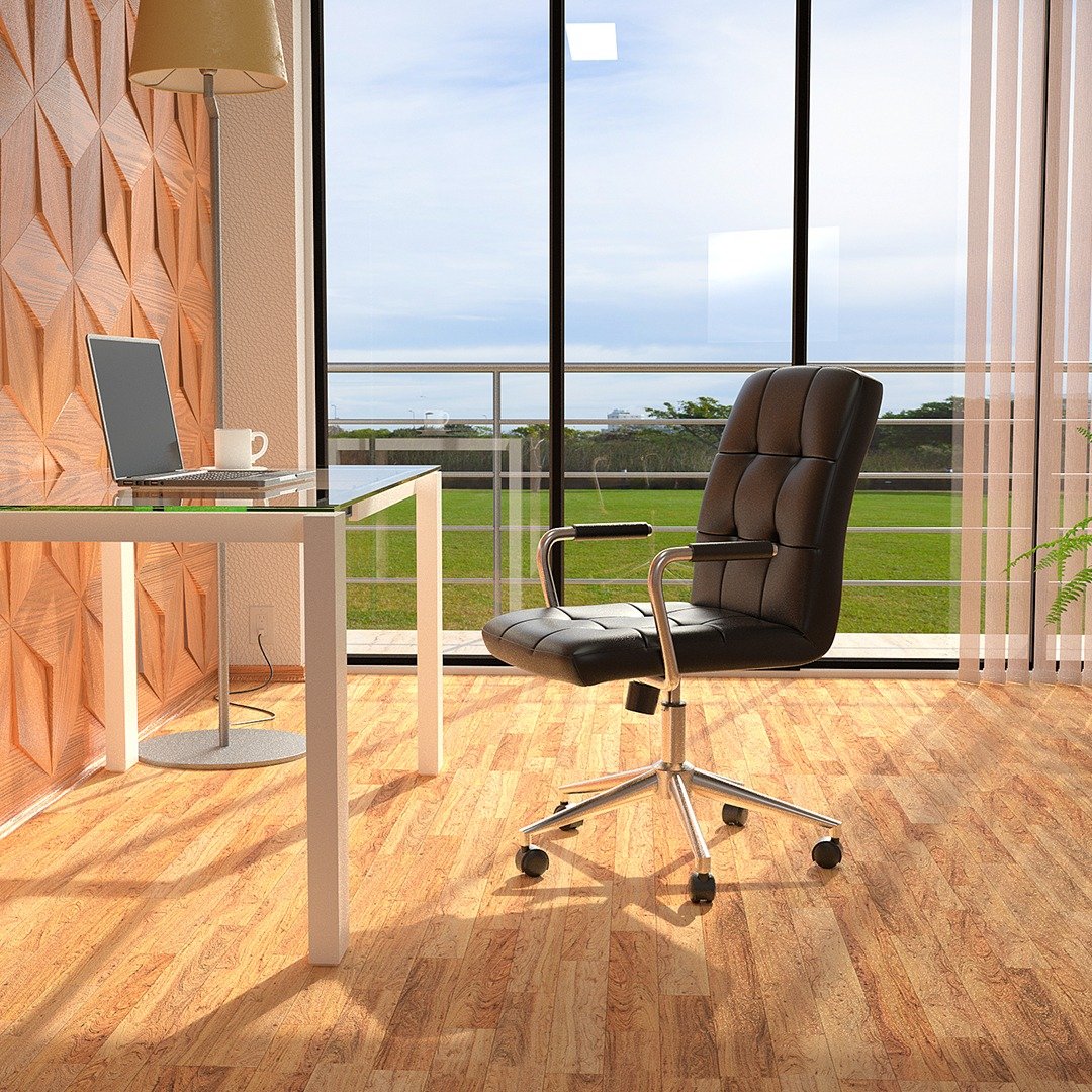 Boss Modern Office Chair w/Chrome Arms - Black - Image 3