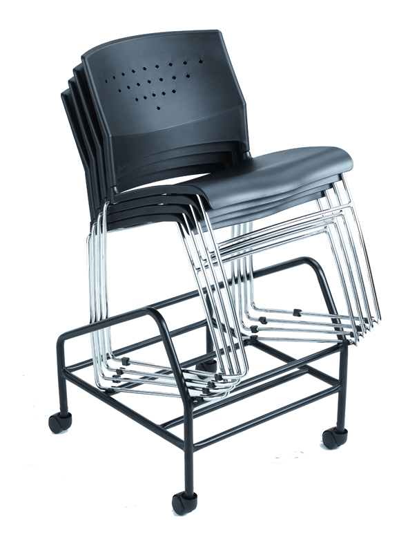 Boss Black Stack Chair With Chrome Frame (set of 5) - Image 4