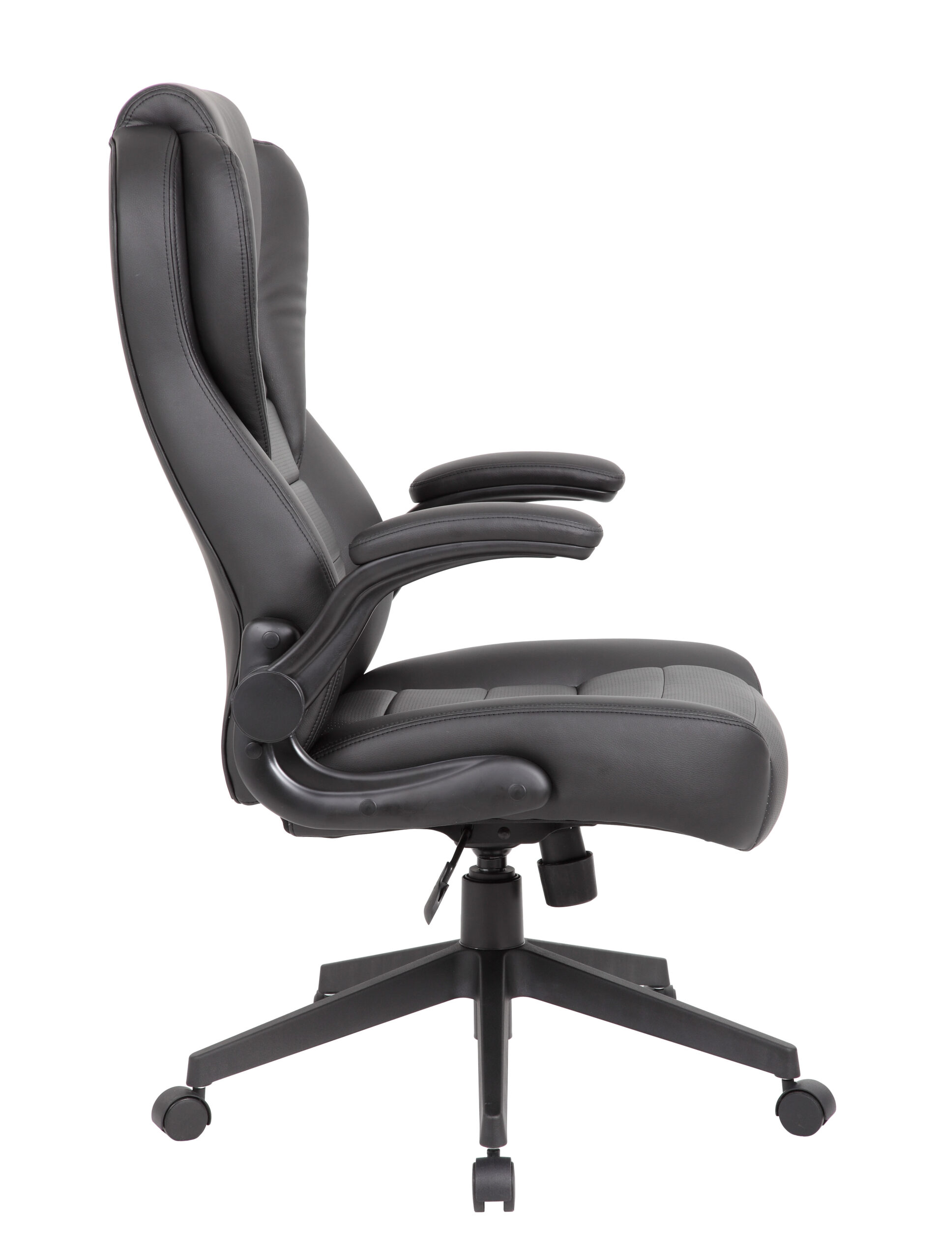 Boss Executive High Back Caressoftplus Vinyl Flip Arm Chair - Image 4