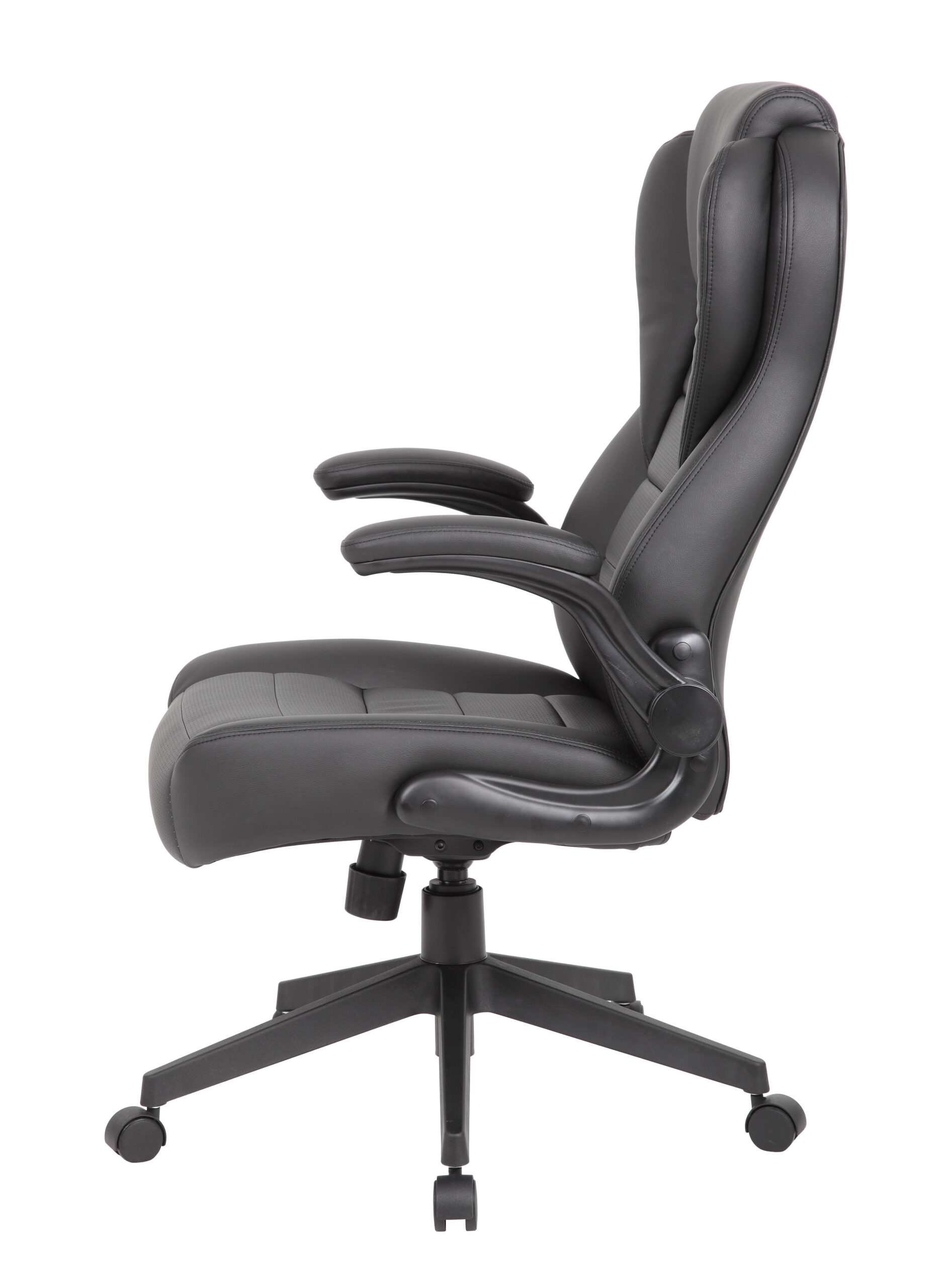 Boss Executive High Back Caressoftplus Vinyl Flip Arm Chair - Image 6