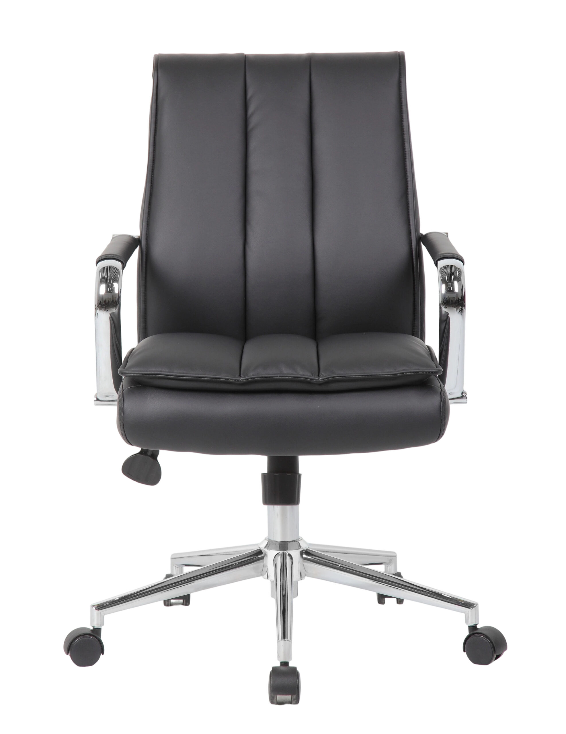 Boss, Charlotte, Pillow Top Task Chair with Fixed Chrome Arms, Black - Image 3