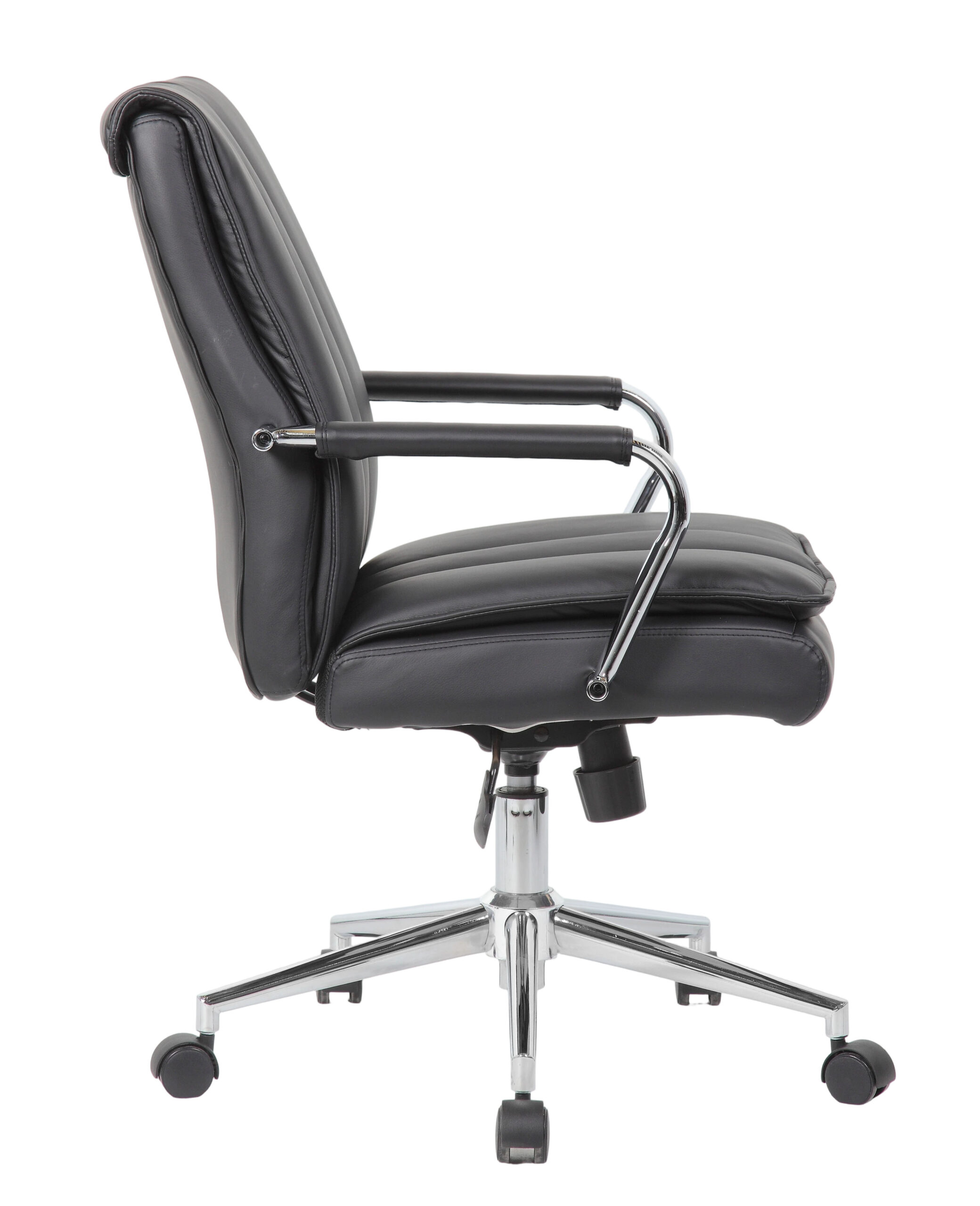 Boss, Charlotte, Pillow Top Task Chair with Fixed Chrome Arms, Black - Image 4