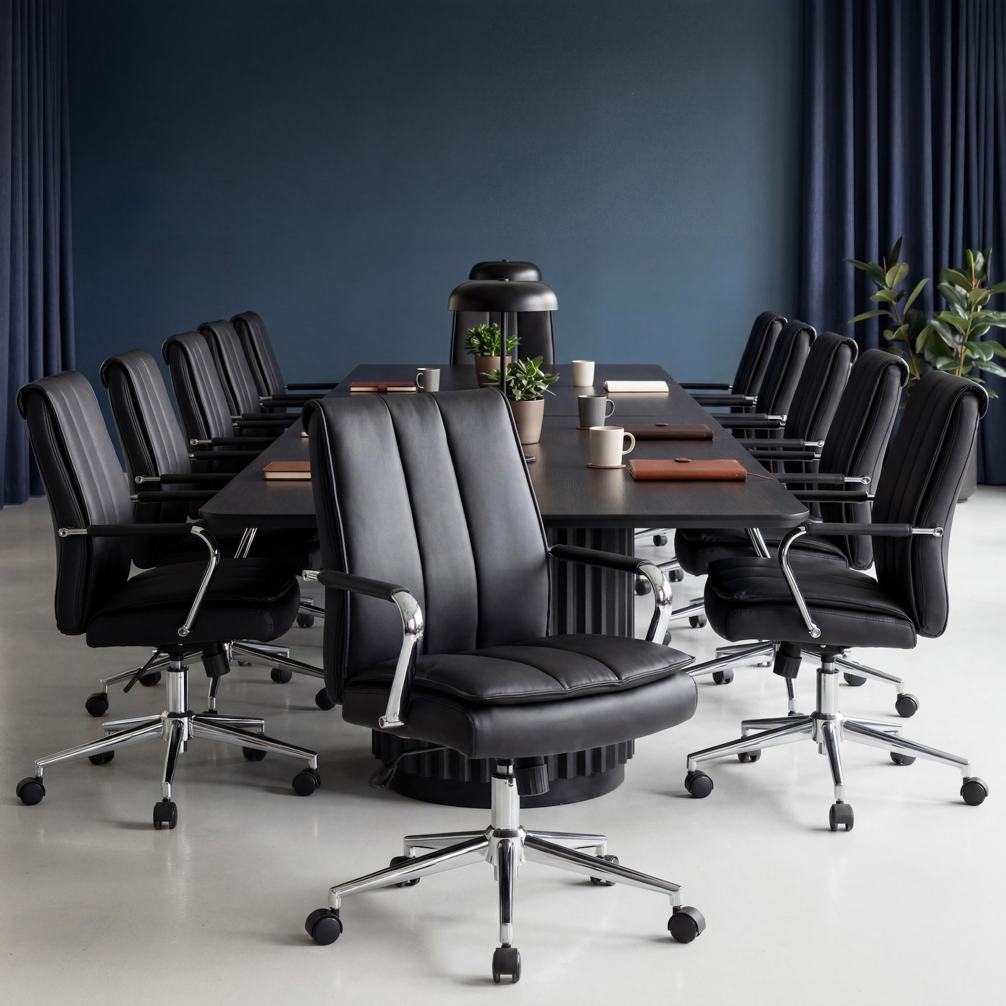 Boss, Charlotte, Pillow Top Task Chair with Fixed Chrome Arms, Black - Image 6