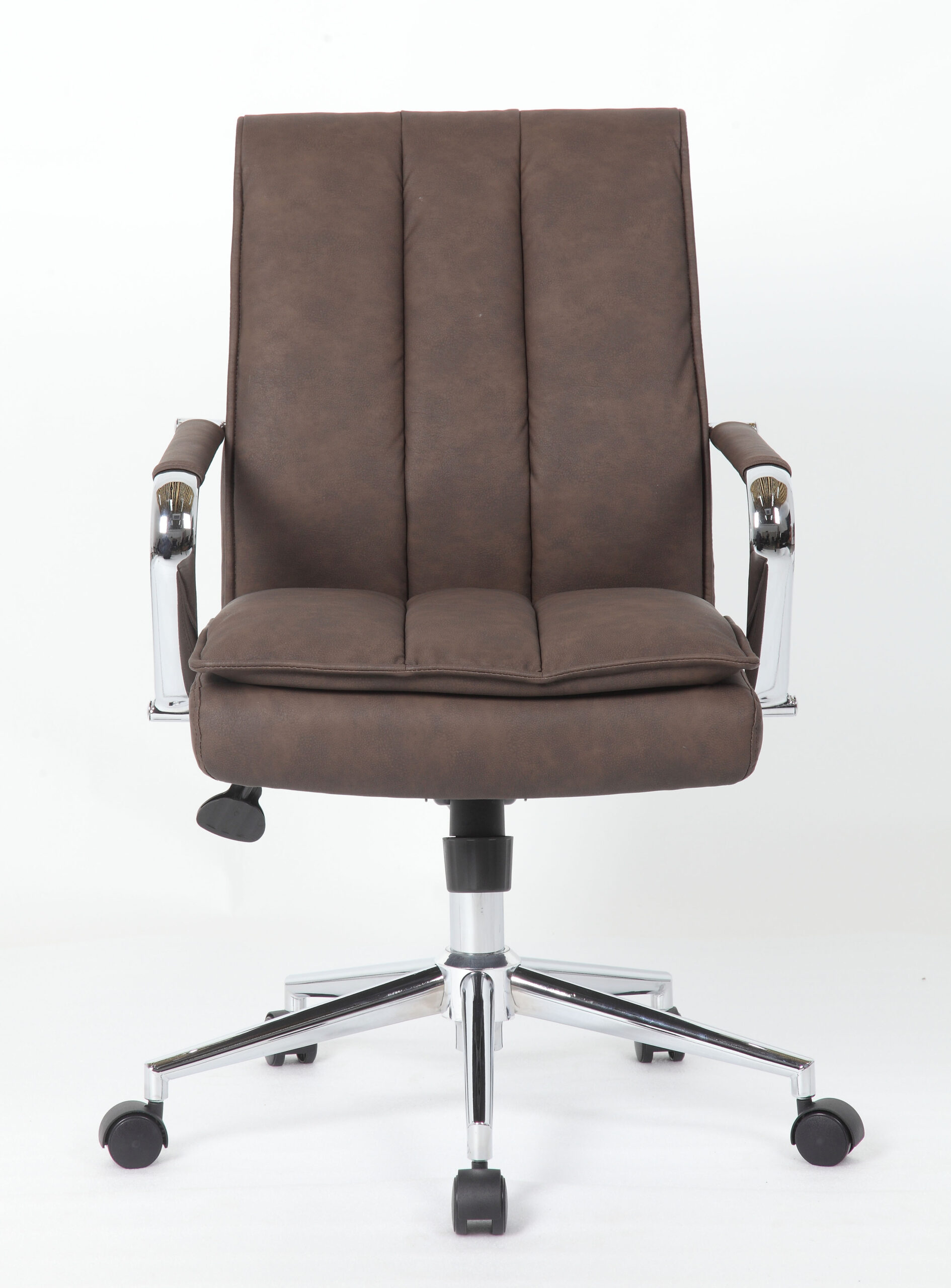 Boss, Charlotte, Pillow Top Task Chair with Fixed Chrome Arms, Brown - Image 3