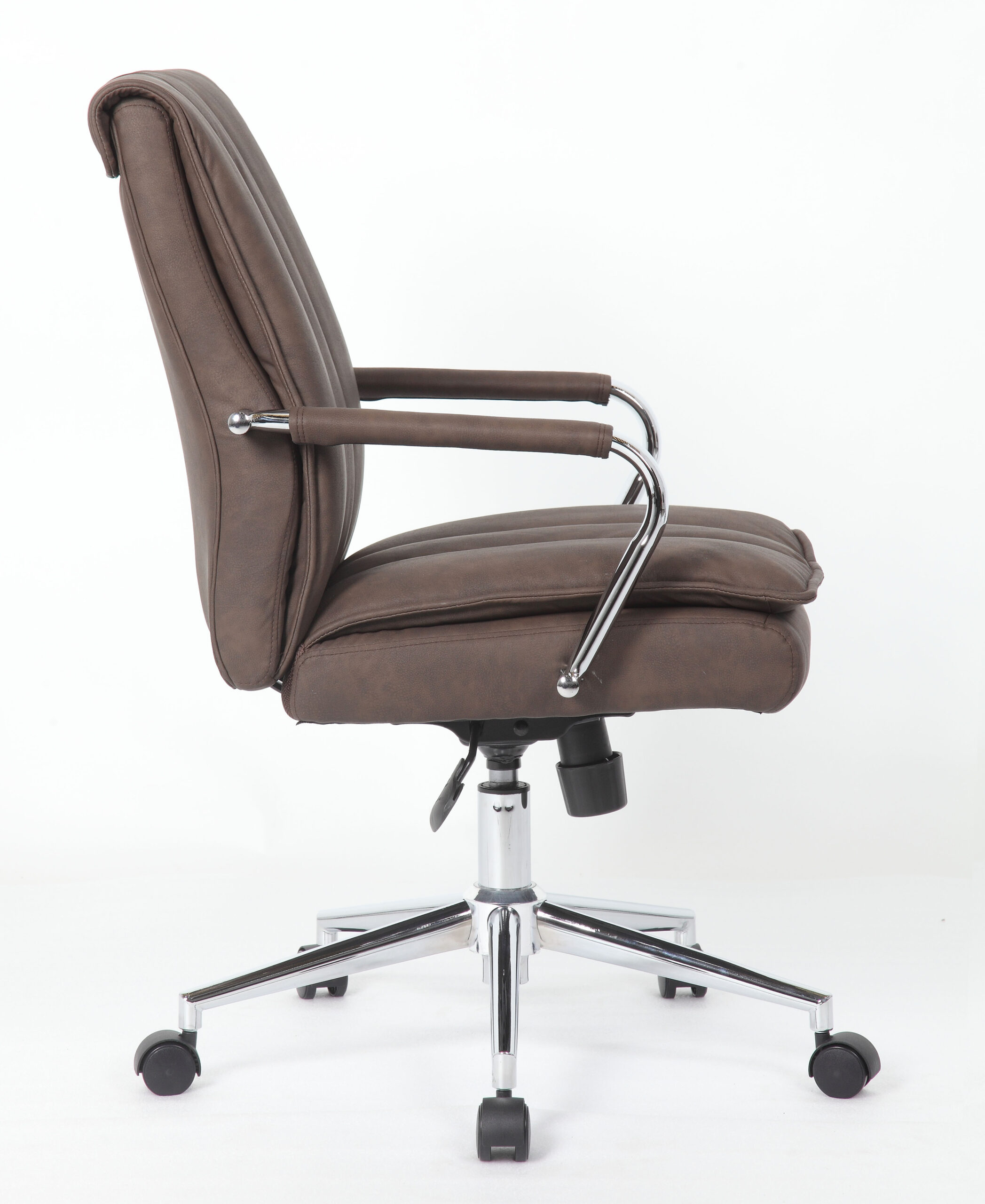 Boss, Charlotte, Pillow Top Task Chair with Fixed Chrome Arms, Brown - Image 4