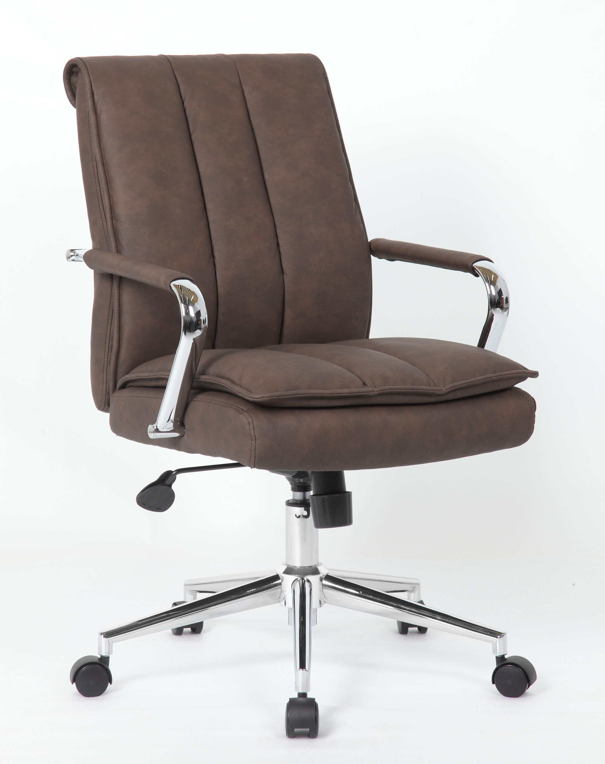 Boss, Charlotte, Pillow Top Task Chair with Fixed Chrome Arms, Brown - Image 5