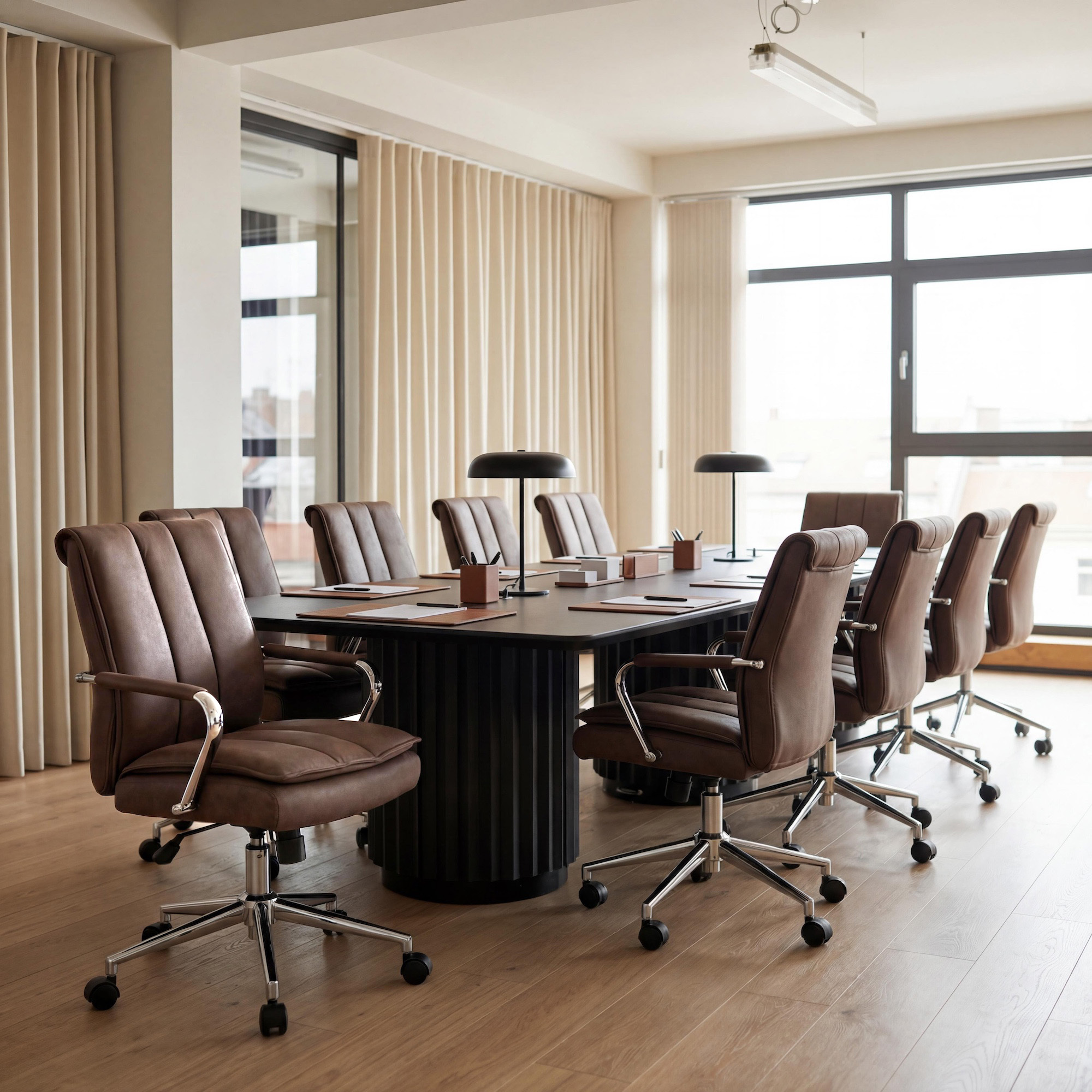 Boss, Charlotte, Pillow Top Task Chair with Fixed Chrome Arms, Brown - Image 6