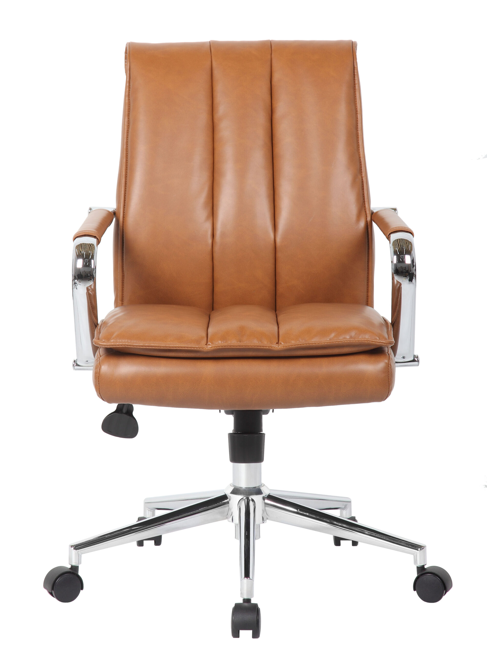 Boss, Charlotte, Pillow Top Task Chair with Fixed Chrome Arms, Caramel - Image 5