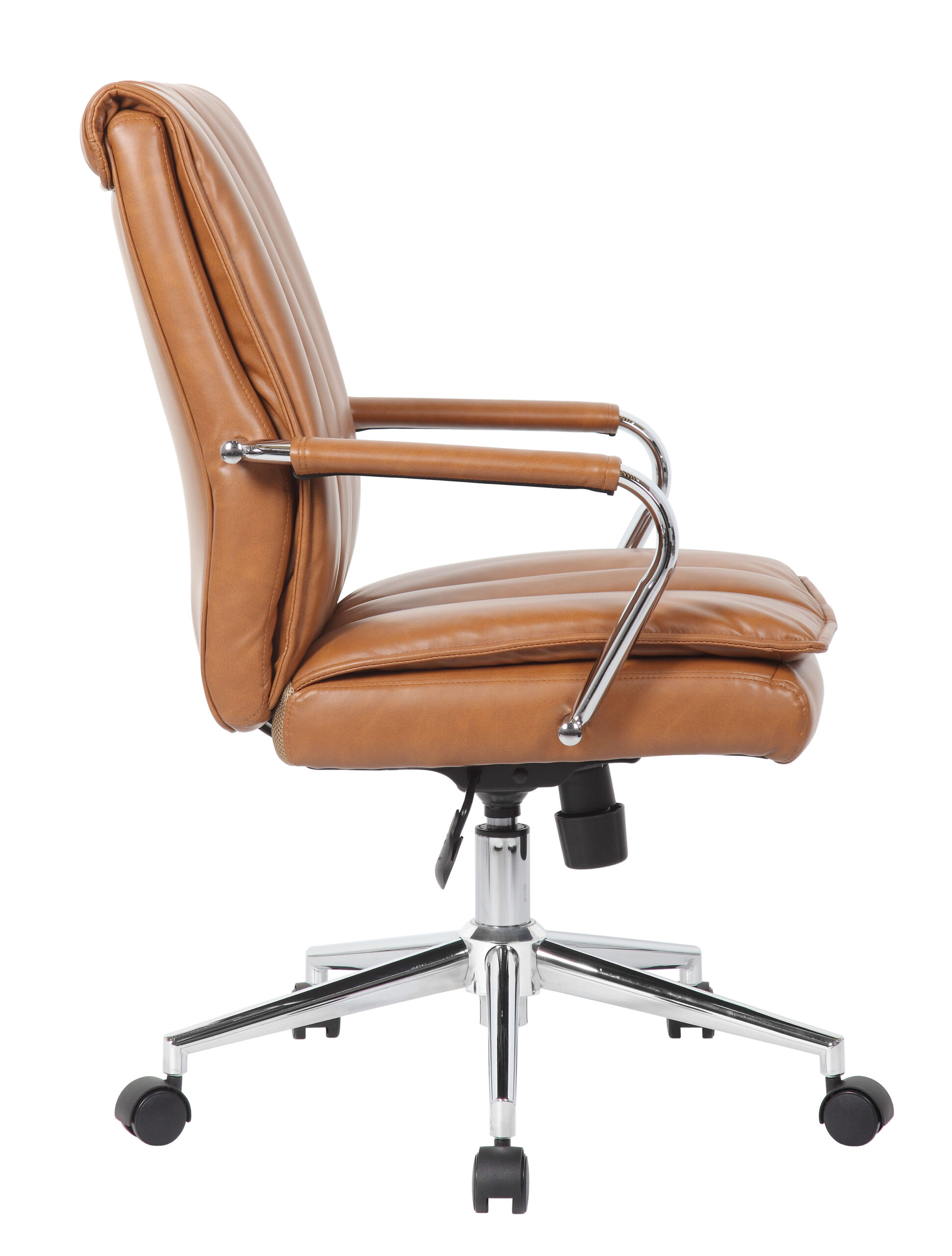 Boss, Charlotte, Pillow Top Task Chair with Fixed Chrome Arms, Caramel - Image 4